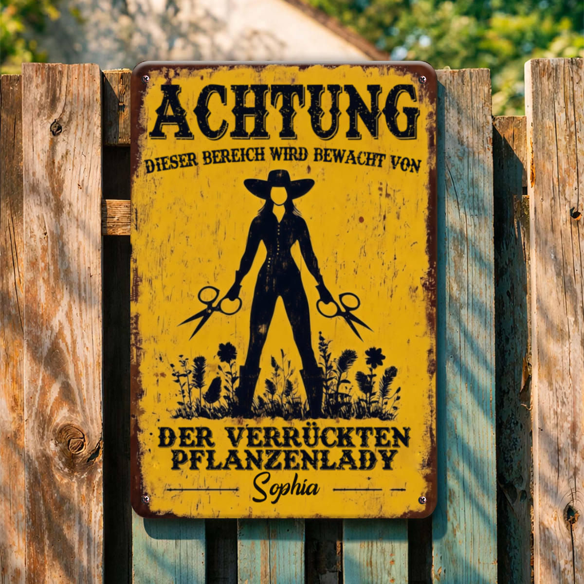 AchtungDieserBereichWirdBewachtVonDerVerrucktenPflanzenlady_PersonalisiertesGeschenkTurschildFurGartnerinnen_Pflanzenliebhaber_2