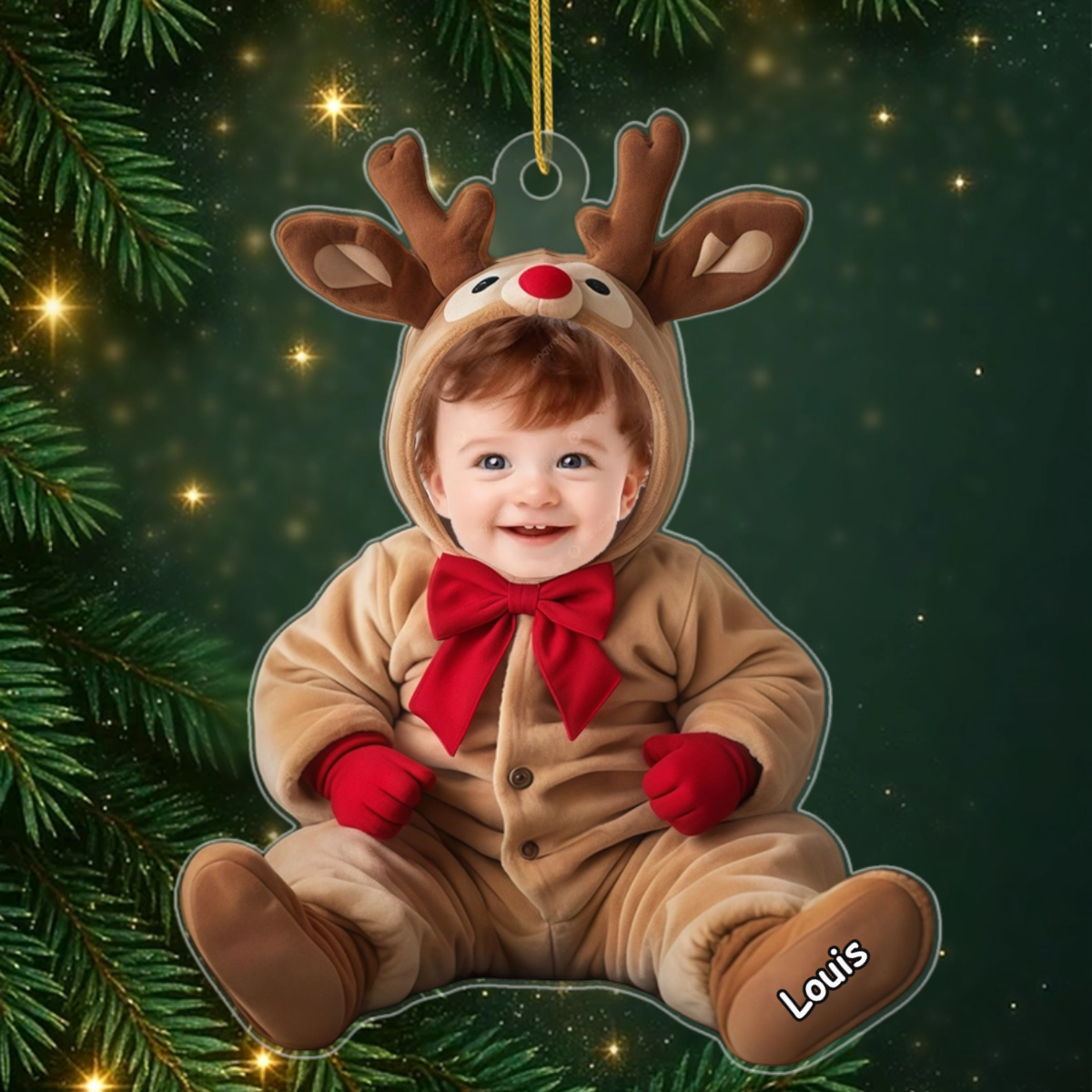 BabyRentier_PersonalisiertesGeschenk Acryl WeihnachtsornamentFurBabysErstesWeihnachten