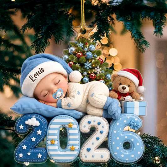 BabysErstesWeihnachten_PersonalisiertesGeschenk WeihnachtsornamentausAcrylfurNeueEltern1