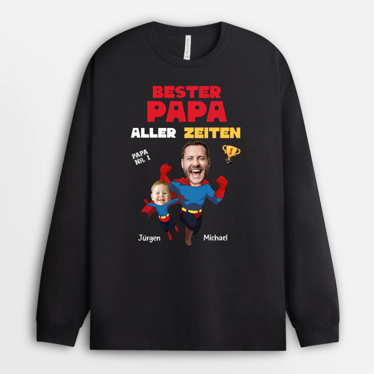 BesterPapaAllerZeitenMitFoto PersonalisiertesGeschenkT ShirtFurPapa_1