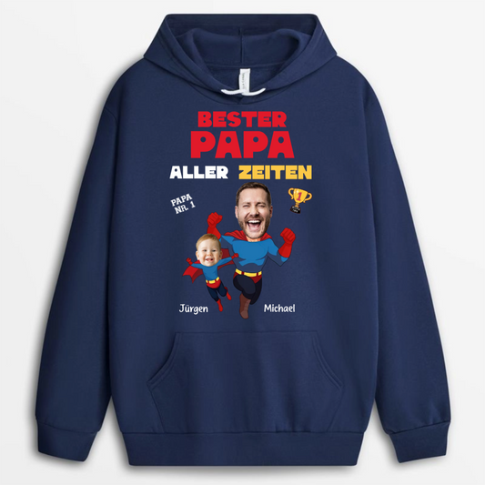 BesterPapaAllerZeitenMitFoto PersonalisiertesGeschenkT ShirtFurPapa_2