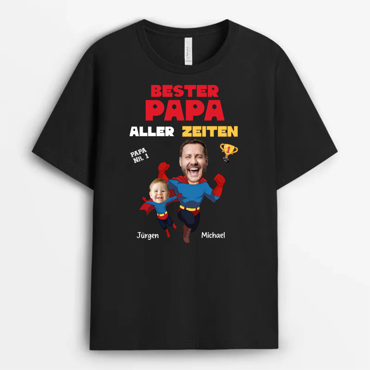 BesterPapaAllerZeitenMitFoto PersonalisiertesGeschenkT ShirtFurPapa_4