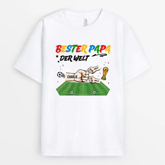 Bester_Papa_Der_Welt_Fussballfan_Mit_Kindernamen_Personalisiertes_Geschenk_T Shirt_Fur_Papa_Und_Opa