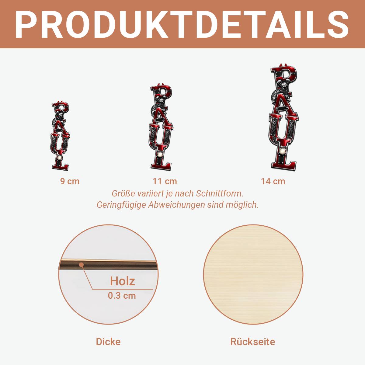 Biker Name PersonalisiertesGeschenk_1 Schicht Holz OrnamentFurBiker