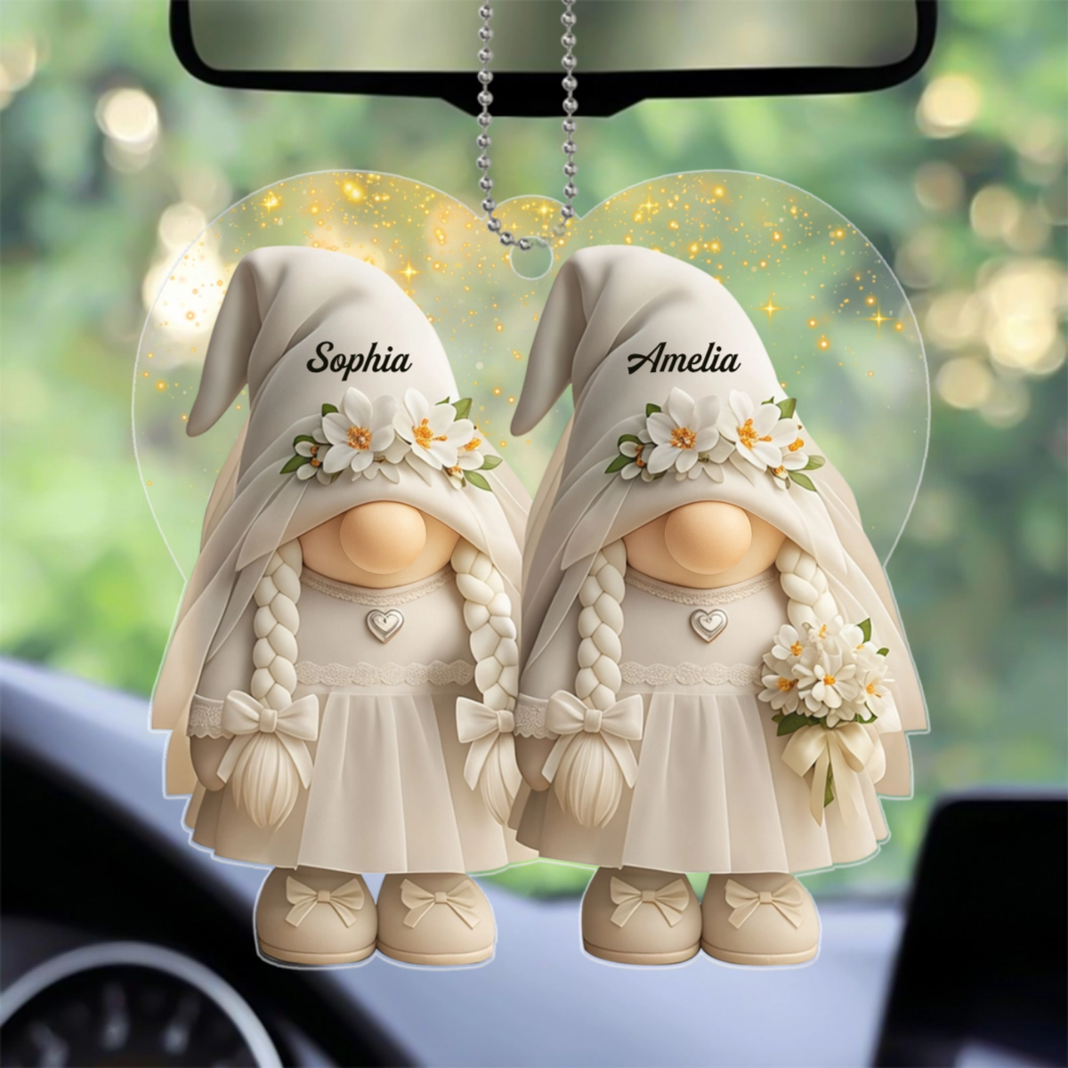 BrautpaarMitHerzenUndBlumen_PersonalisiertesGeschenkOrnamentFurPaare_2