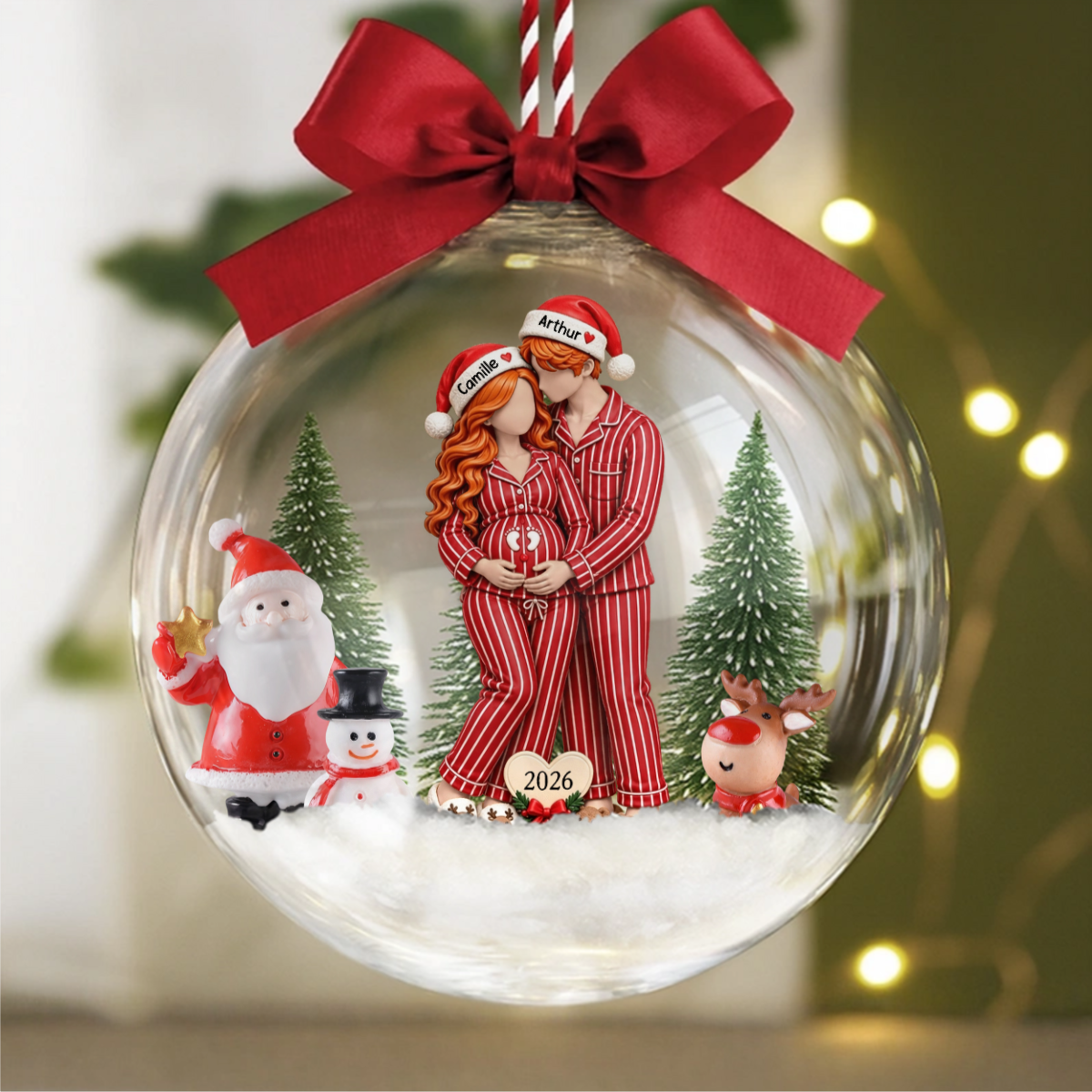 Christmas Schwangerschaftsverk_ndung_Personalisiertes_Geschenk_Acryl_Weihnachtskugel_F_r_Werdende_Eltern