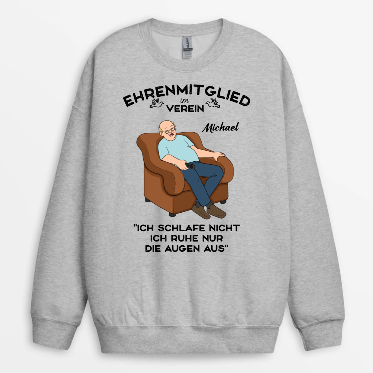 EhrenmitgliedImVerein_IchSchlafeNicht_IchRuheNurDieAugenAus_ LustigesVatertagsgeschenk PersonalisiertesGeschenkT ShirtFurOpa_Papa_3