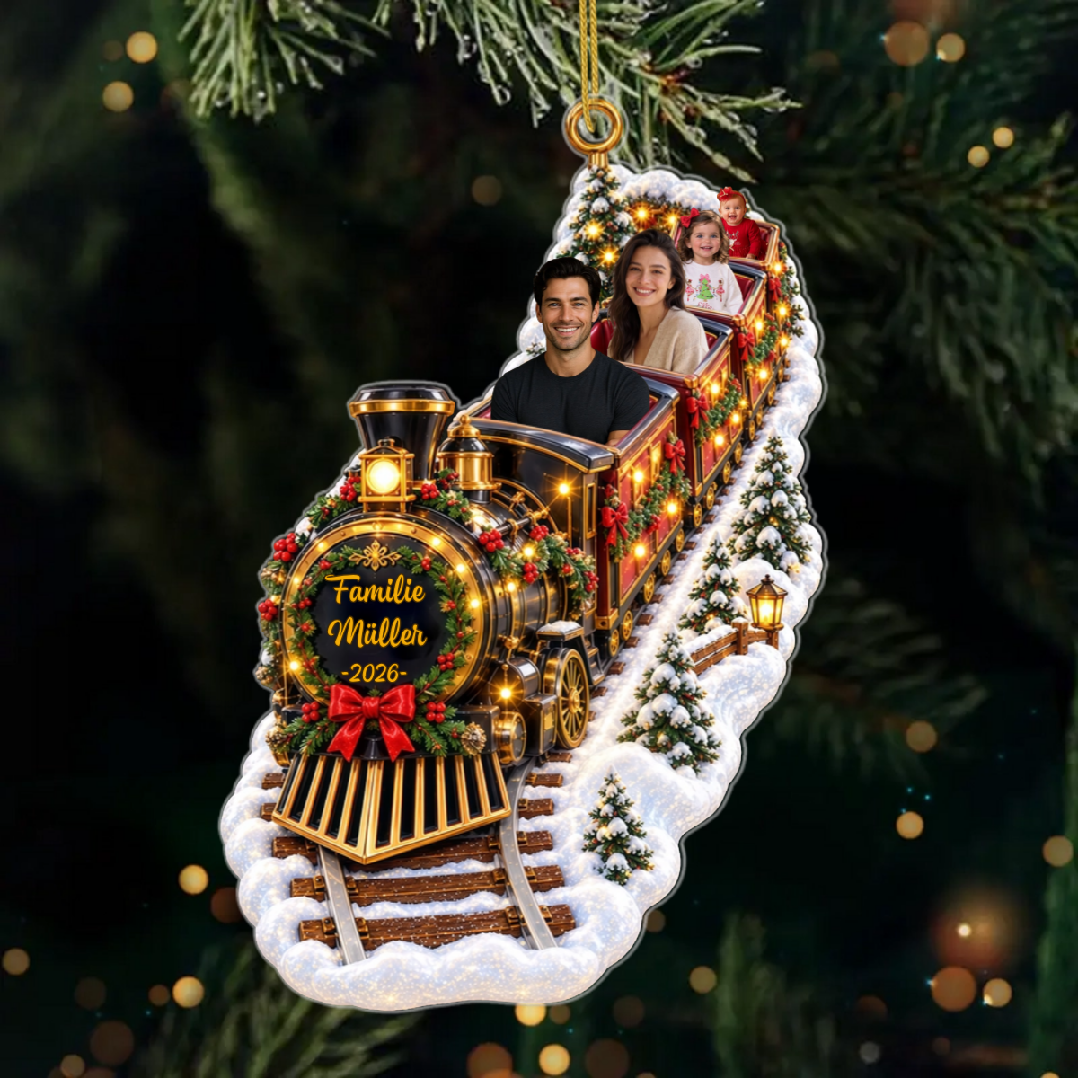 EineFamilieEineWeihnachtsreiseFotoWunschname_PersonalisiertesGeschenkAcryl OrnamentFurFamilien_2