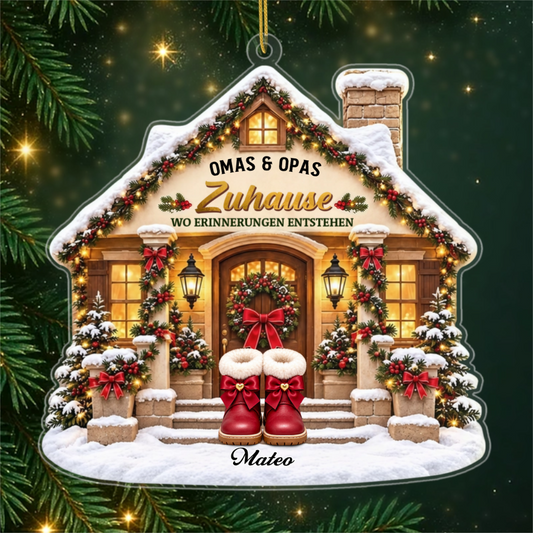 EnkelkinderWillkommen PersonalisiertesGeschenk_Acryl WeihnachtsanhangerFurGrosseltern1
