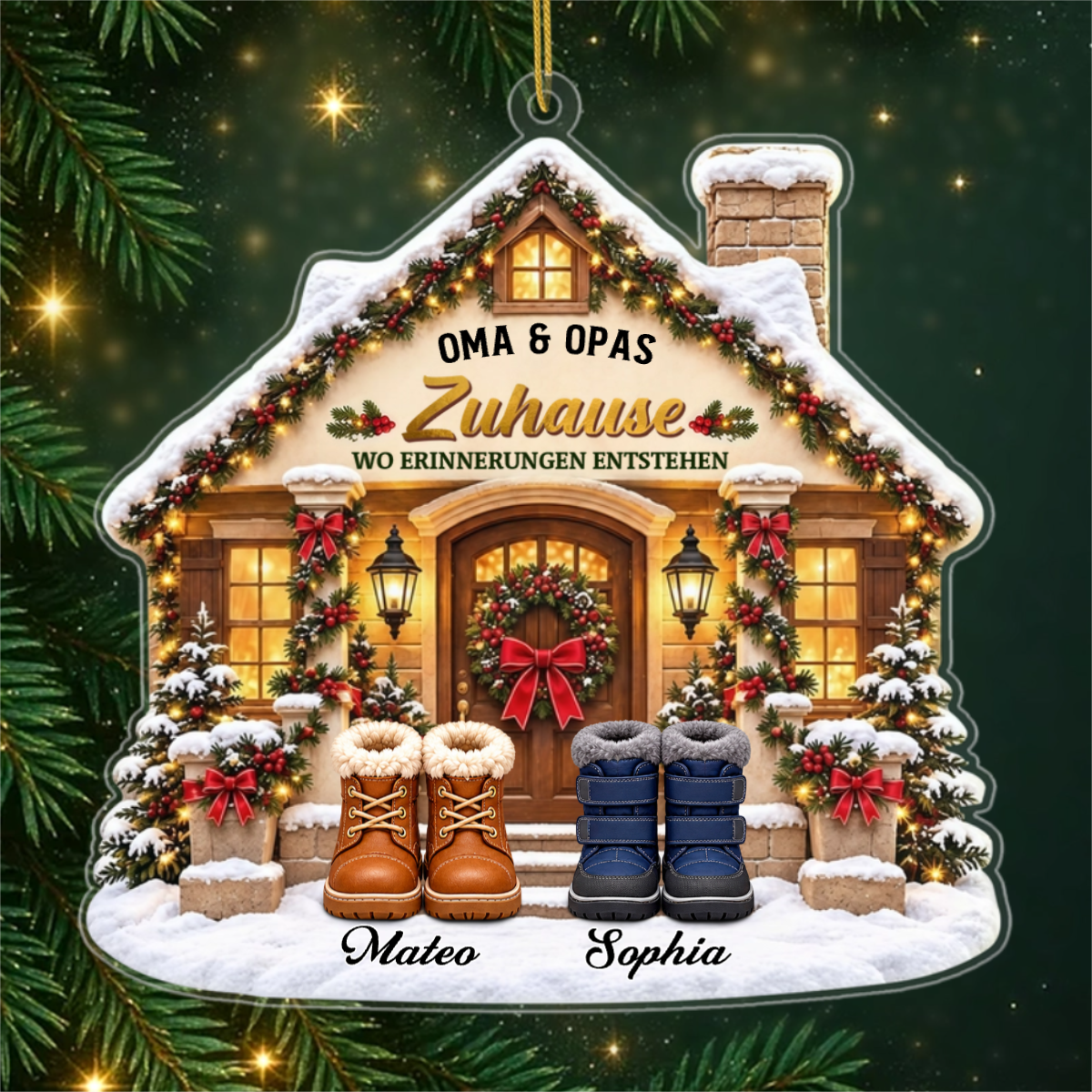 EnkelkinderWillkommen PersonalisiertesGeschenk_Acryl WeihnachtsanhangerFurGrosseltern5