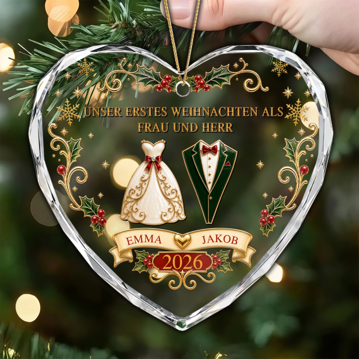 Erstes_Weihnachten_Als_Ehepaar_ _Personalisiertes_Geschenk_Glas Herz Ornament_Fur_Paare_2