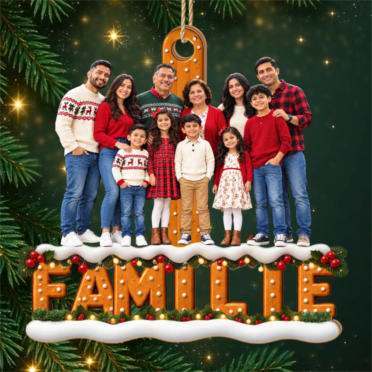 Familienfoto PersonalisiertesGeschenk_1 Schicht Holz OrnamentFurEltern_Grosseltern4