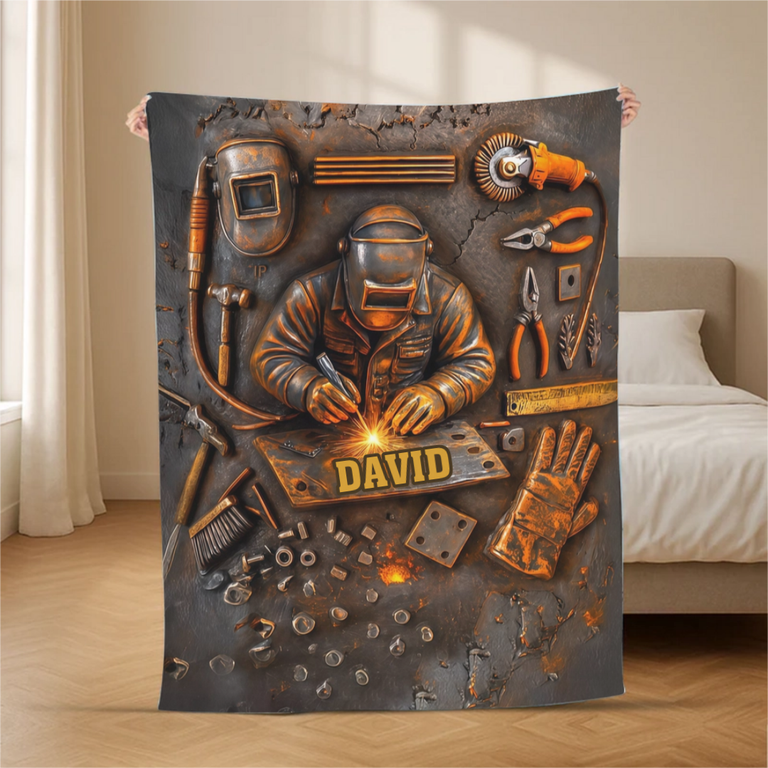 FleissigerSchweisser_PersonalisiertesGeschenkKuscheldeckeFurSchweisser Papa_Opa