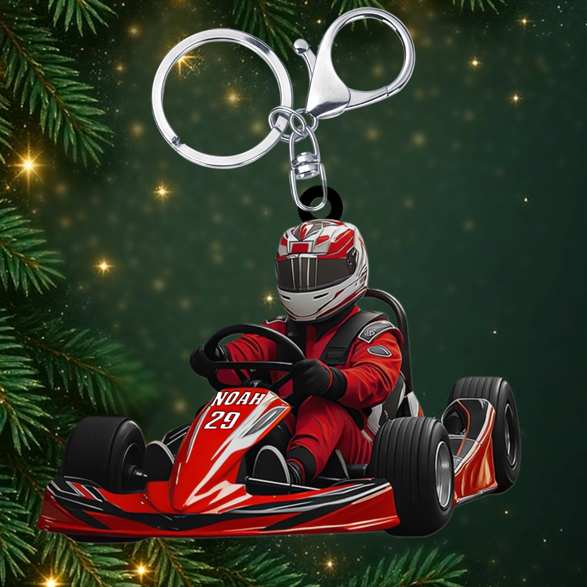 Go Kart Rennen_PersonalisiertesGeschenk SchlusselanhangerAusAcrylFurRennsportfans