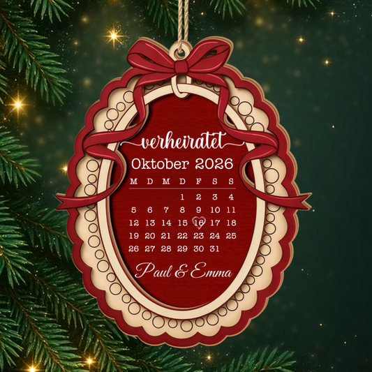 Hochzeitskalender PersonalisiertesGeschenk_2 Schicht Holz OrnamentFurPaare3