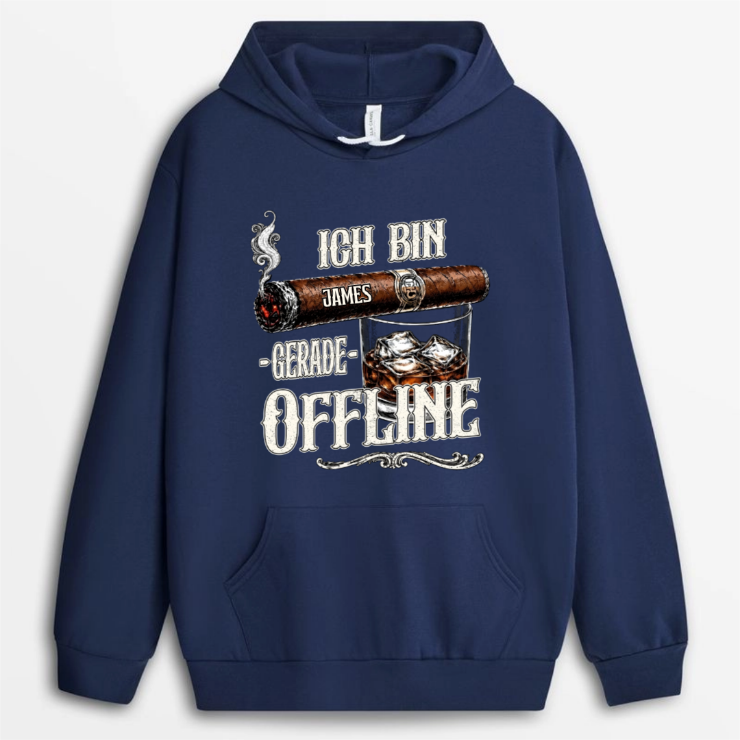 Ich_Bin_Gerade_Offline_Personalisiertes_Geschenk_T Shirt_Fur_Papa_Opa_Zigarrenliebhaber