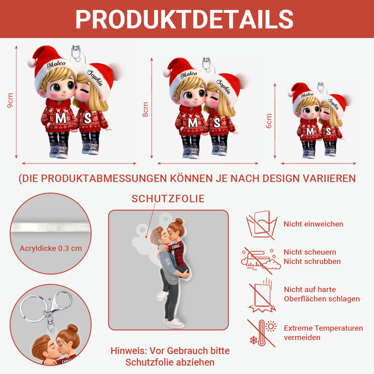 K_ssendes_Paar_Personalisiertes_Geschenk_Acryl Schl_sselanh_nger_F_r_Paare