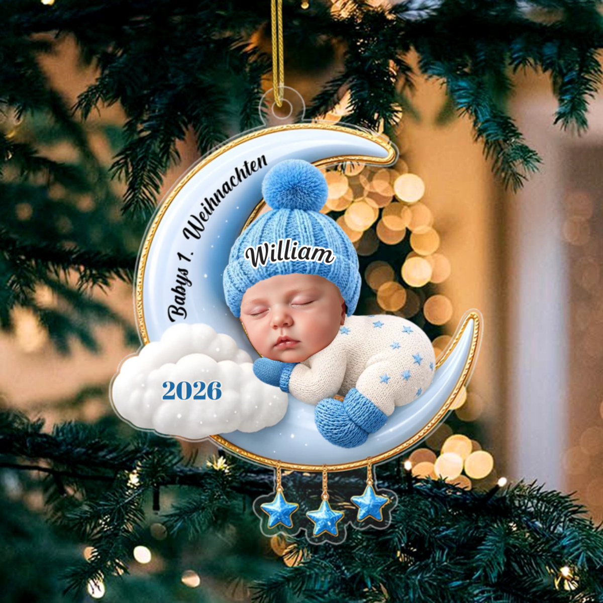 KleinerEngelFotoPersonalisieren_PersonalisiertesGeschenkAcryl OrnamentFurNeugeborene
