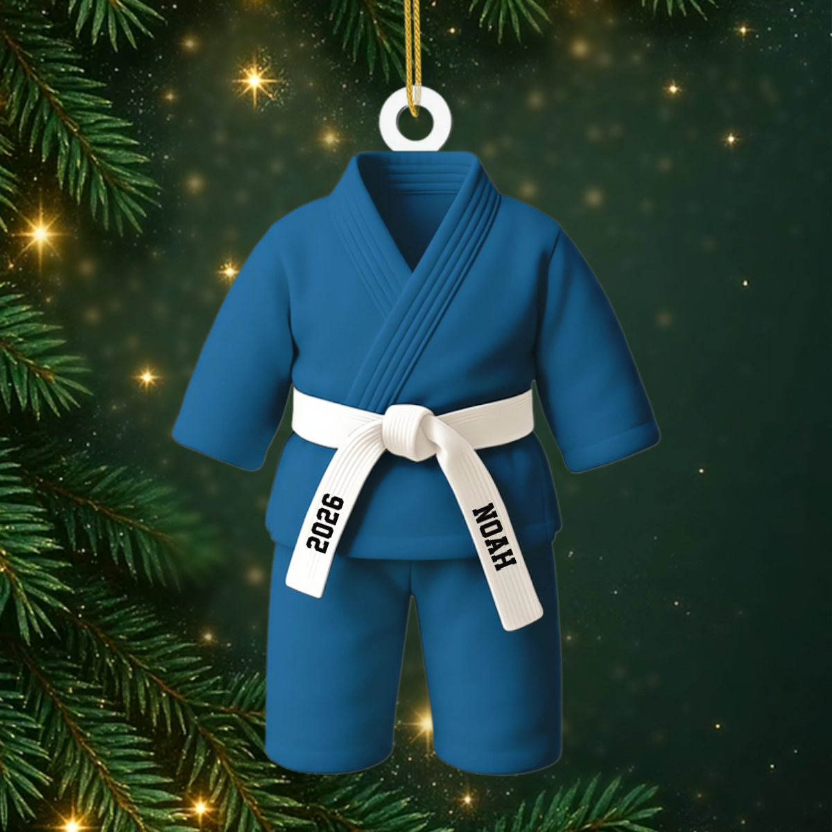 KleinerKarateka_PersonalisiertesGeschenk Acryl OrnamentFurKarate Liebhaber