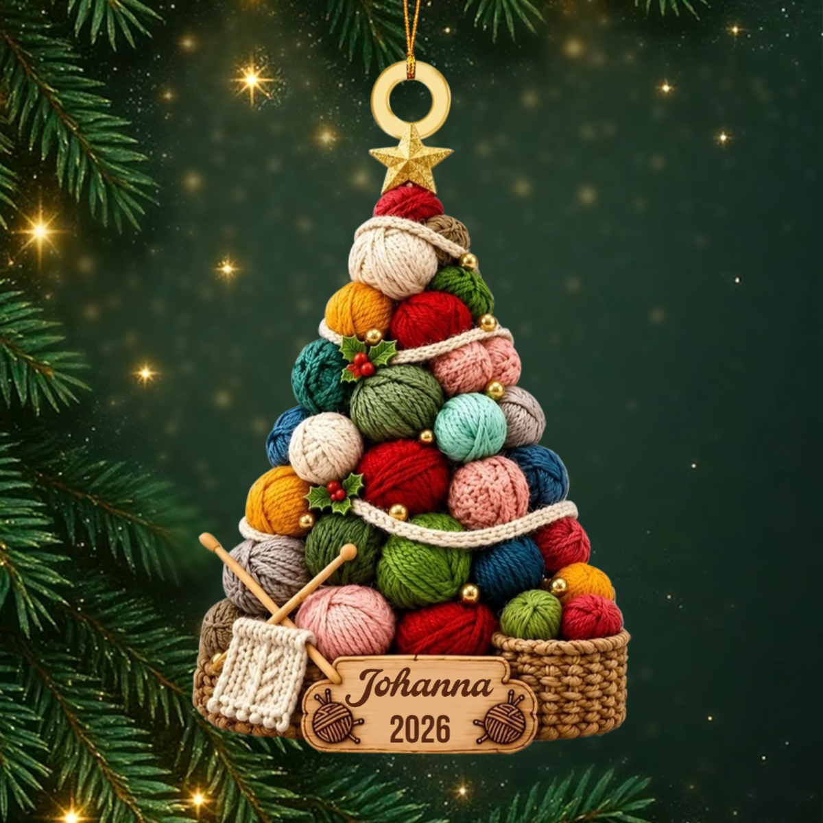KnittingLove PersonalisiertesGeschenk_WeihnachtsanhangerausAcrylFurStrickerinnen1