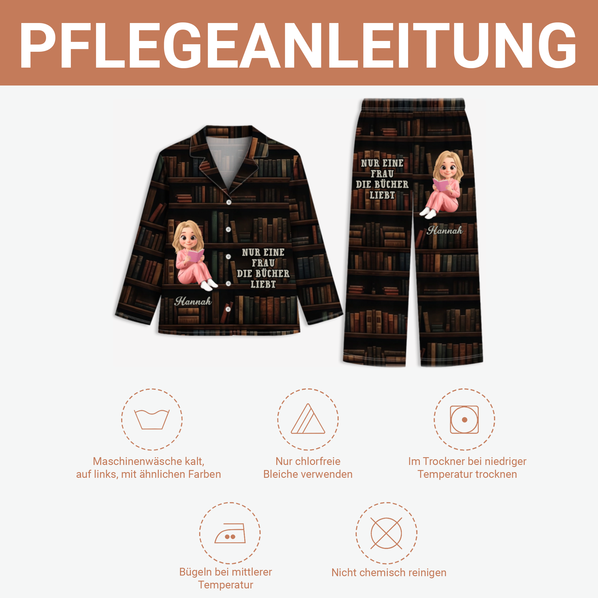 M_dchen_Das_B_cher_Liebt_Personalisiertes_Geschenk_Pyjama_F_r_Leserinnen