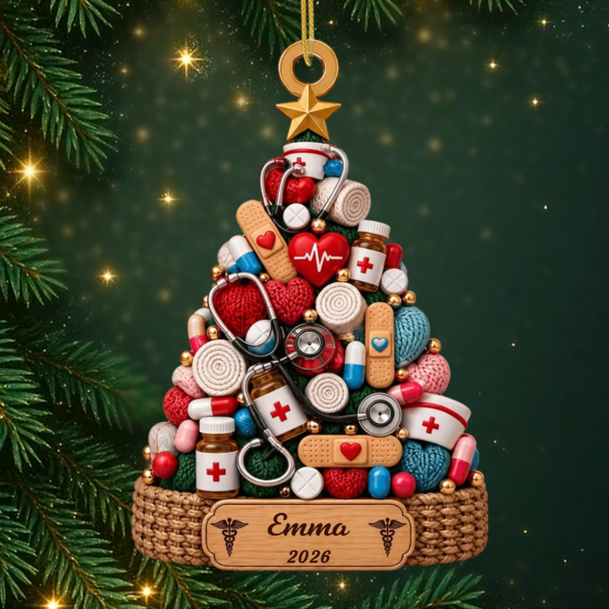 Medizinischer_Weihnachtsbaum_Personalisiertes_Geschenk_Acryl Ornament_F_r_Medizinisches_Fachpersonal