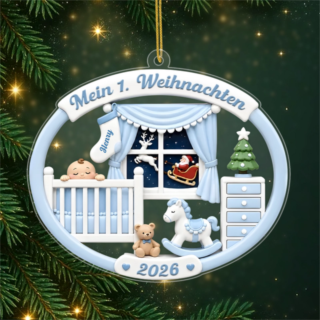 MeinErstesWeihnachtenBabyzimmer_PersonalisiertesGeschenkAcryl OrnamentFurNeugeborene_1