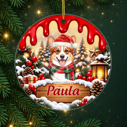 MeineFrohlichenPfoten_PersonalisiertesGeschenk Acryl OrnamentFurHundeliebhaber