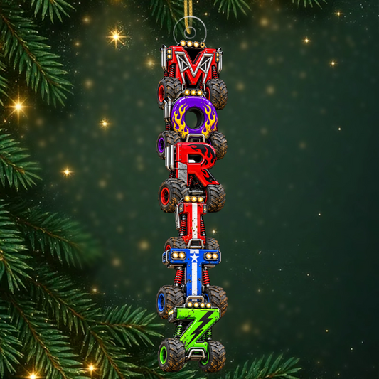 Monstertruck Fans PersonalisiertesGeschenk_Acryl OrnamentFurFamilien4