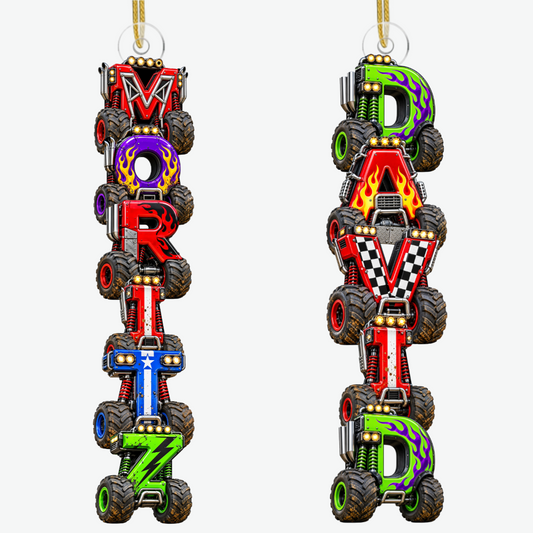 Monstertruck Fans PersonalisiertesGeschenk_Acryl OrnamentFurFamilien5