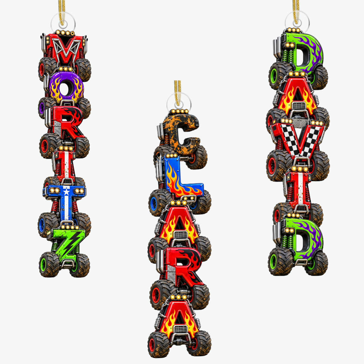 Monstertruck Fans PersonalisiertesGeschenk_Acryl OrnamentFurFamilien6