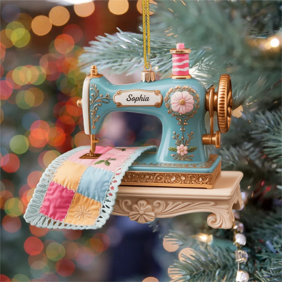 NahmaschineSchneiderei_PersonalisiertesGeschenkAcryl OrnamentFurNaherinnen