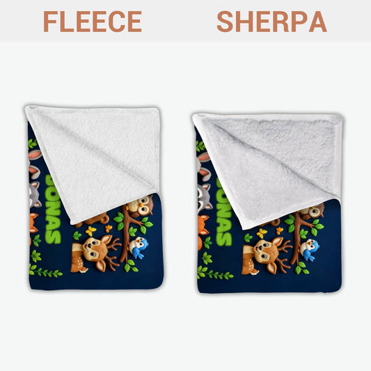 Niedliche_Cartoon Welt_ _Personalisiertes_Geschenk___Kuscheldecke_Fur_Kinder1