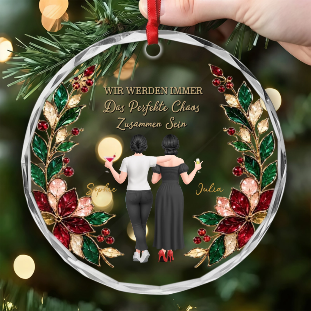 NiemandWirdJeSein PersonalisiertesGeschenk_RunderGlas WeihnachtsanhangerFurAngehorige4