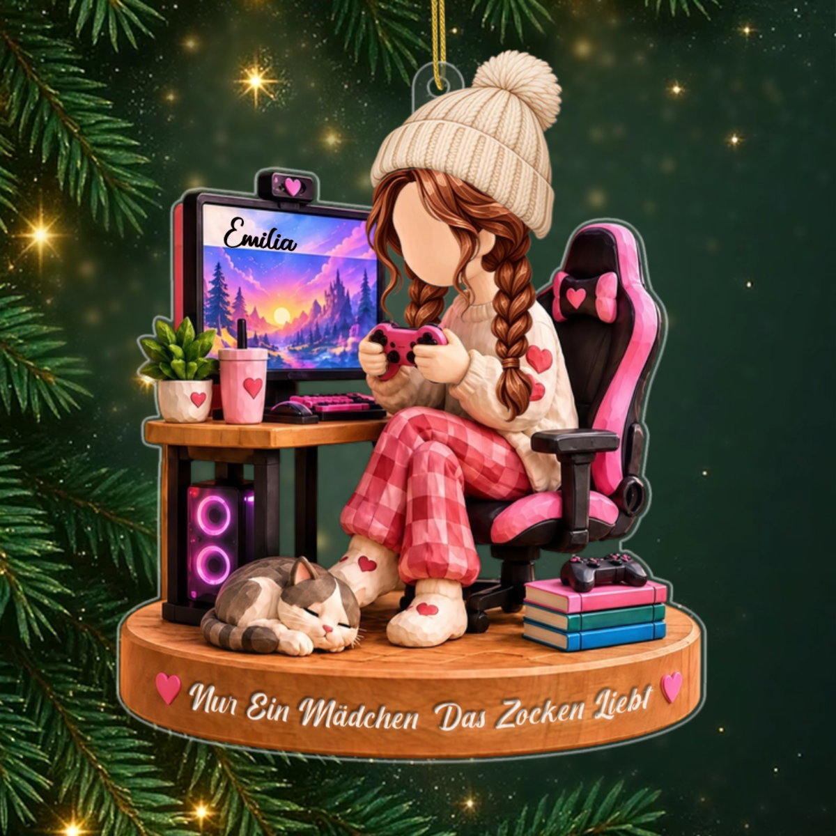 Nur_Ein_M_dchen_Das_Gaming_Liebt_ _Personalisiertes_Geschenk_Acryl_Christbaumschmuck_F_r_Gamerinnen5