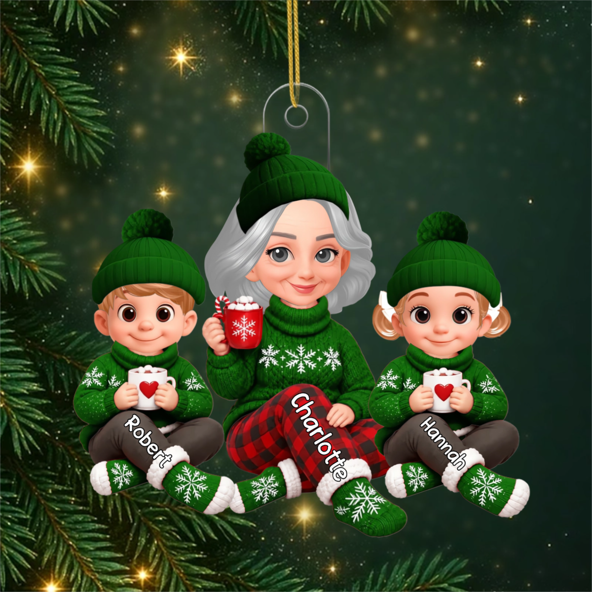 OmaUndEnkelkinder_PersonalisiertesGeschenk Acryl OrnamentFurGrossmutter1