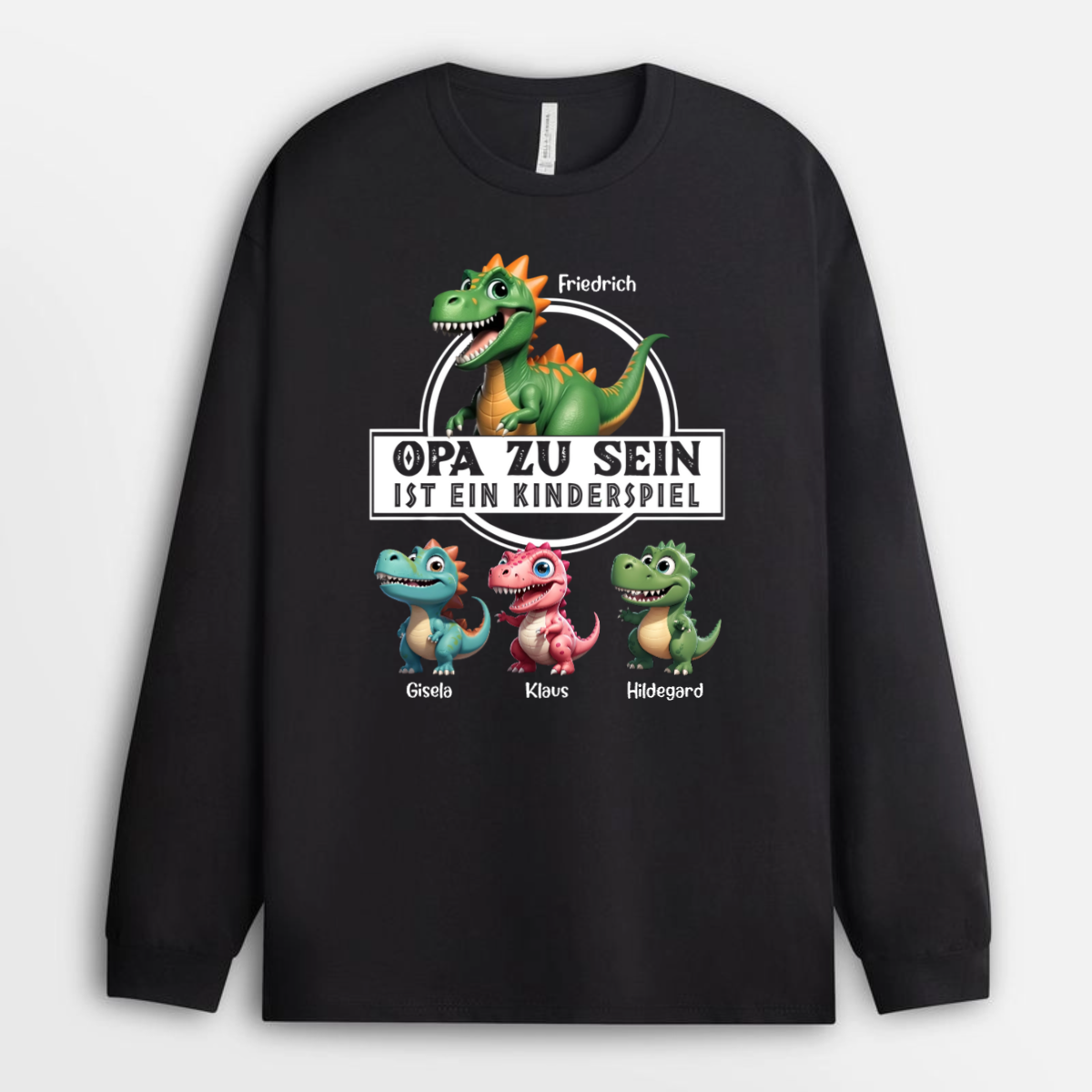 OpaZuSein_IstEinKinderspiel Opasaurus PersonalisiertesGeschenkT ShirtFurOpa_1