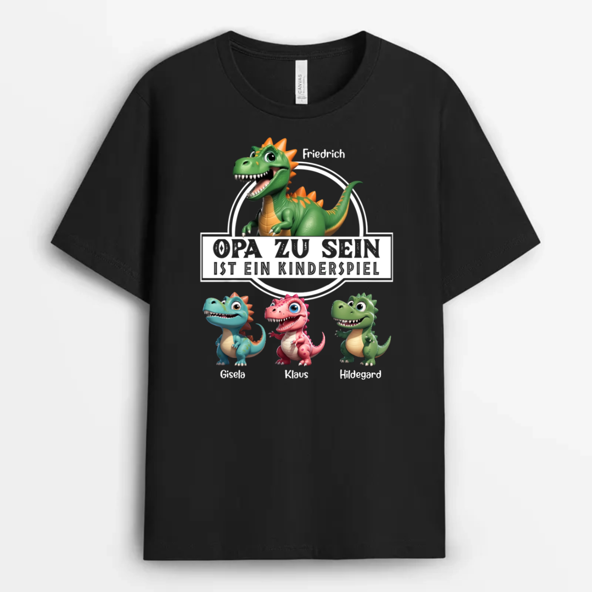 OpaZuSein_IstEinKinderspiel Opasaurus PersonalisiertesGeschenkT ShirtFurOpa_4