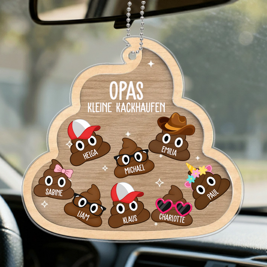 OpasKleineKackhaufen WitzigesGeschenkZumVatertag PersonalisiertesGeschenkOrnamentAuto AnhangerFurOpa_1