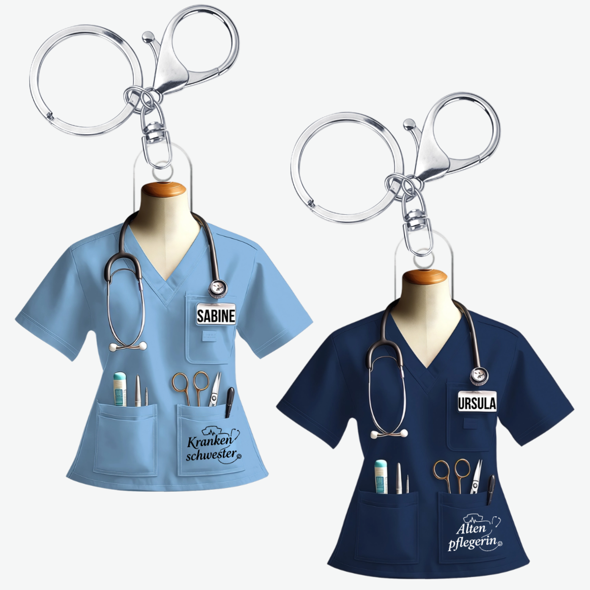 PersonalisierterAcryl SchlusselanhangerMitNamenGeschenkFurKrankenschwester_Altenpflegerin_Hebamme_Pflegekraft_1