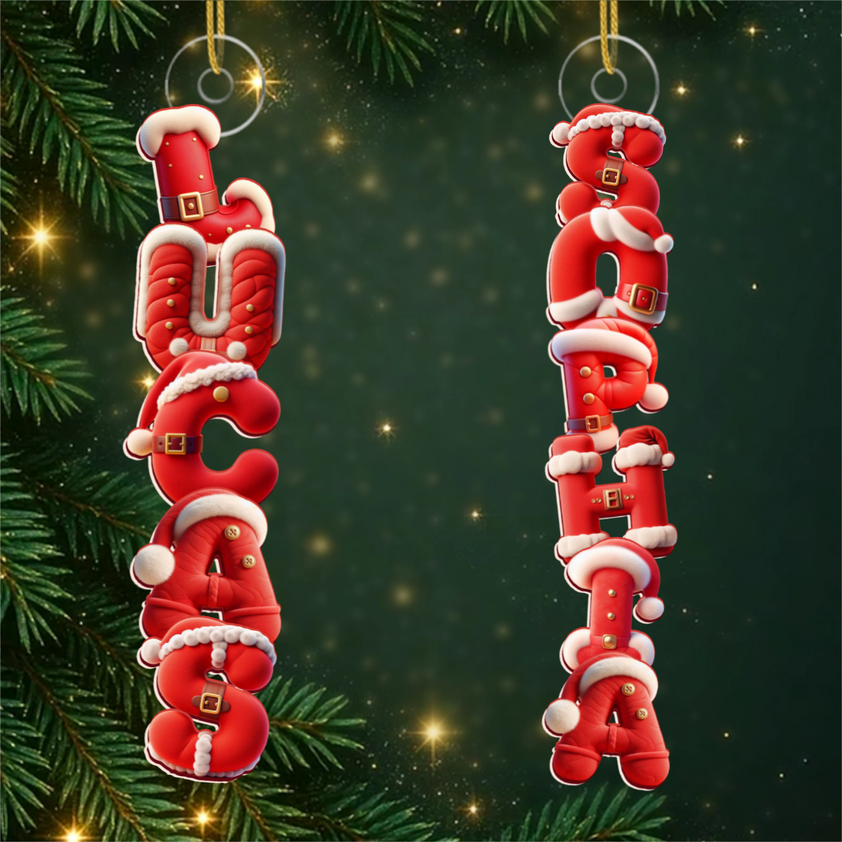 PersonalisierterNameImWeihnachtsmannDesign_PersonlichesGeschenkAcryl OrnamentFurDieFamilie_2