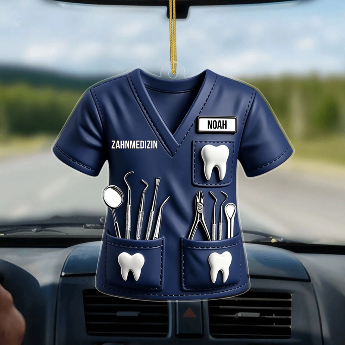 PersonalisierterZahnarzt Kasack_PersonalisiertesGeschenkAcryl OrnamentFurZahnarzte