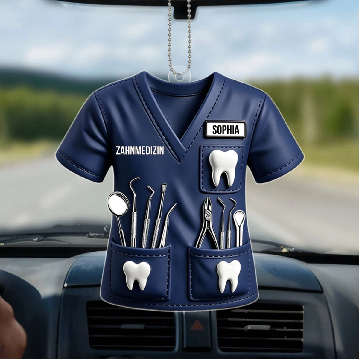 PersonalisierterZahnarzt Kasack_PersonalisiertesGeschenkAcryl OrnamentFurZahnarzte_3