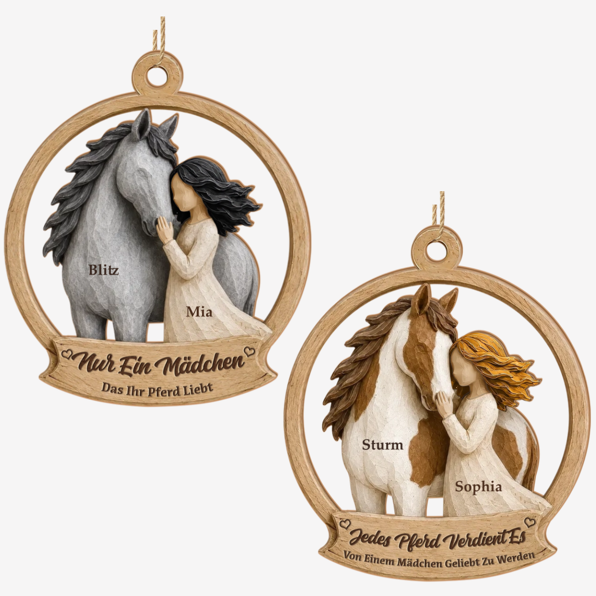 Pferdeliebhaberin_ _Personalisiertes_Geschenk_1 Schicht Holz Ornament_Fur_Pferdeliebhaberinnen_1_585b4a33 0a00 4e22 afa6 e9654d5a6759