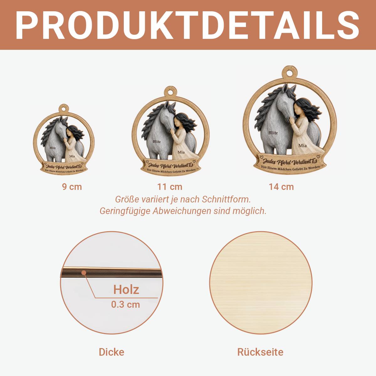 Pferdeliebhaberin_ _Personalisiertes_Geschenk___1 Schicht Holz Ornament_Fur_Pferdeliebhaberinnen