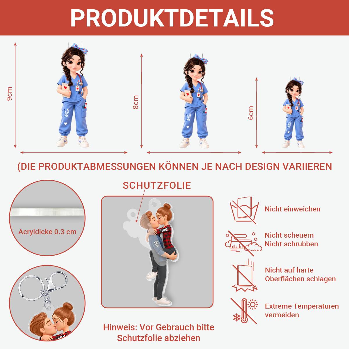 Pflegekraft PersonalisiertesGeschenk_Acryl SchlusselanhangerFurPflegekrafte