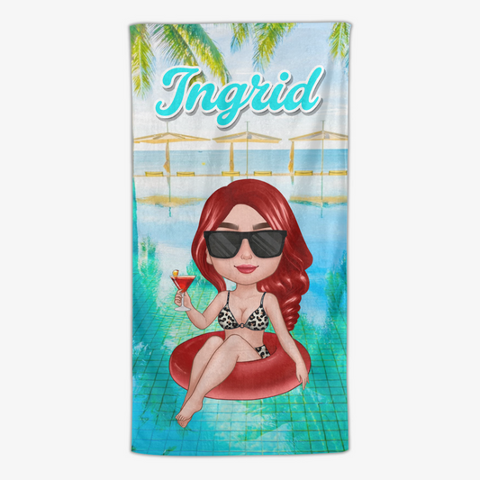 Puppen MadchenAufSchwimmreifen Sommergeschenk PersonalisiertesGeschenkStrandtuchFurSie_SieBesteFreundin_1