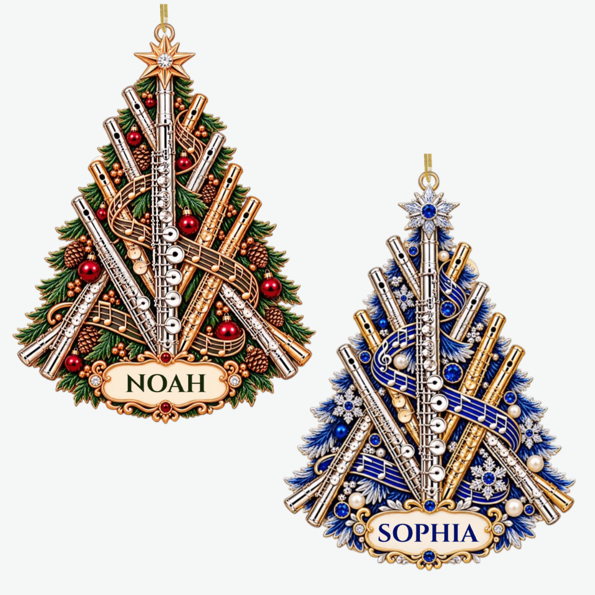 Querflote PersonalisiertesGeschenk_Acryl WeihnachtsanhangerFurQuerflotenspieler5