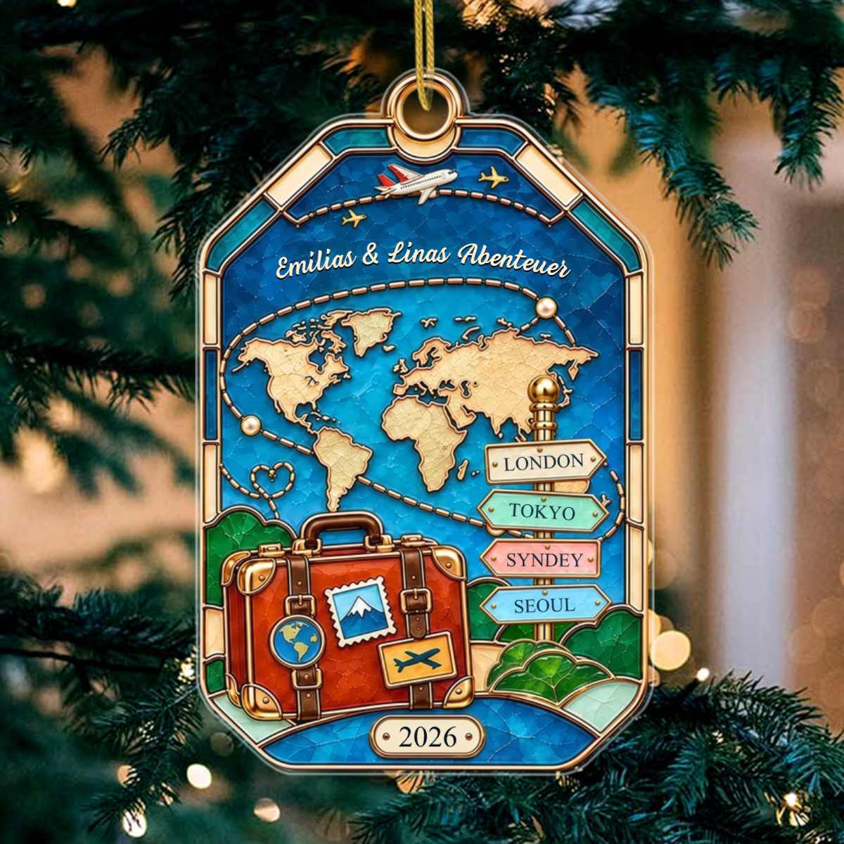 Reiseerinnerungen PersonalisiertesGeschenk_Acryl WeihnachtsanhangerFurReiseliebhaber5