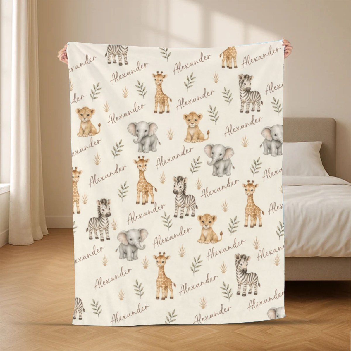 Safari Tiere_Personalisiertes_Geschenk_Kuscheldecke_F_r_Babys3